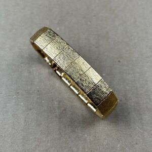 Vintage Signed Emmons Gold Tone Brushed Textured Link Bracelet 7”